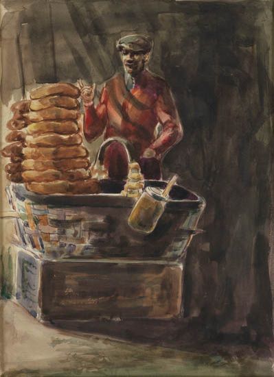 DOX THRASH (1893 - 1965) Man Selling Bread.